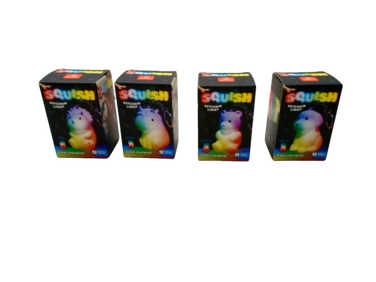 Squishy Animal Light Up Color Changing Keychain Assorted