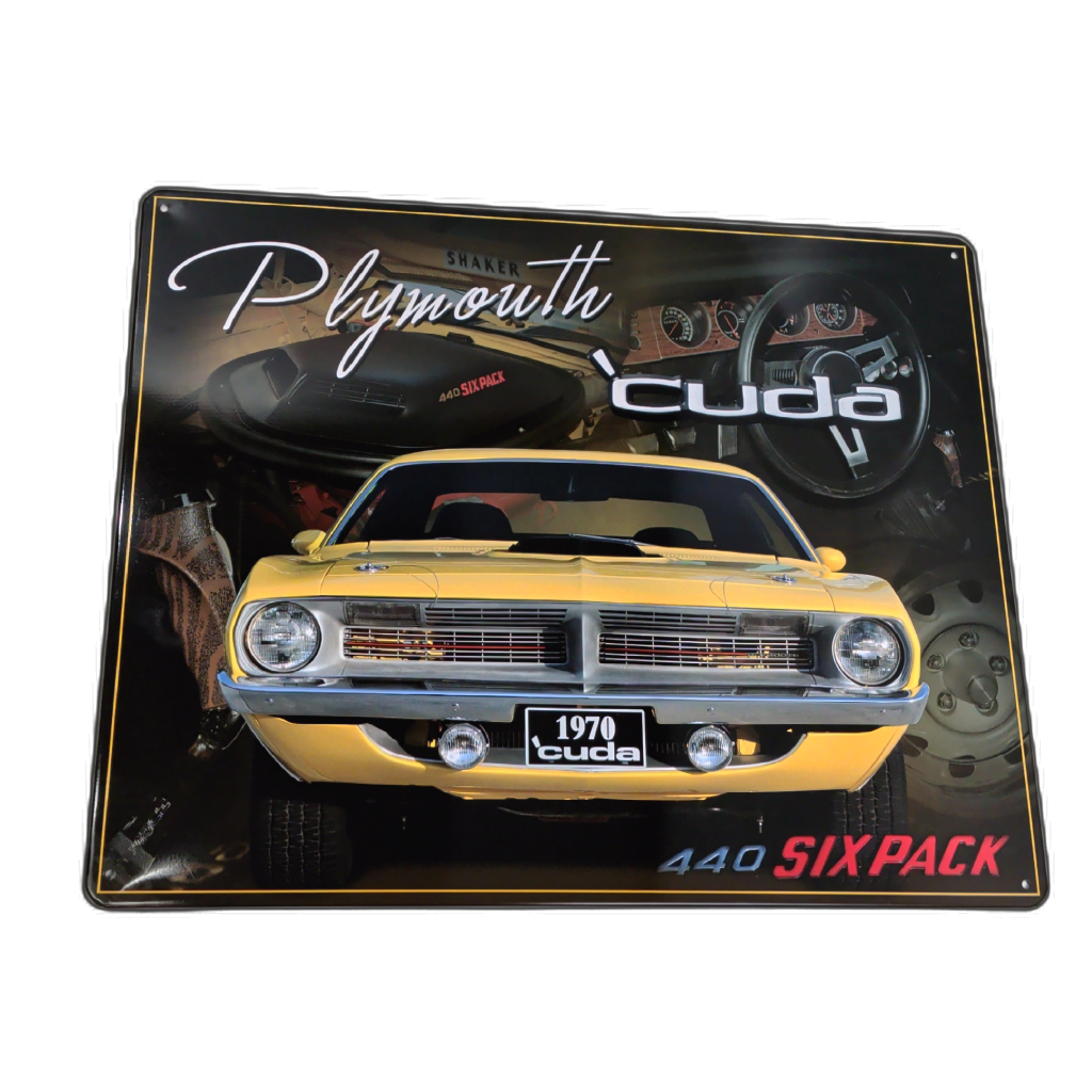 Metal Sign Plymouth 440 Cuda 1970 12" X 15"