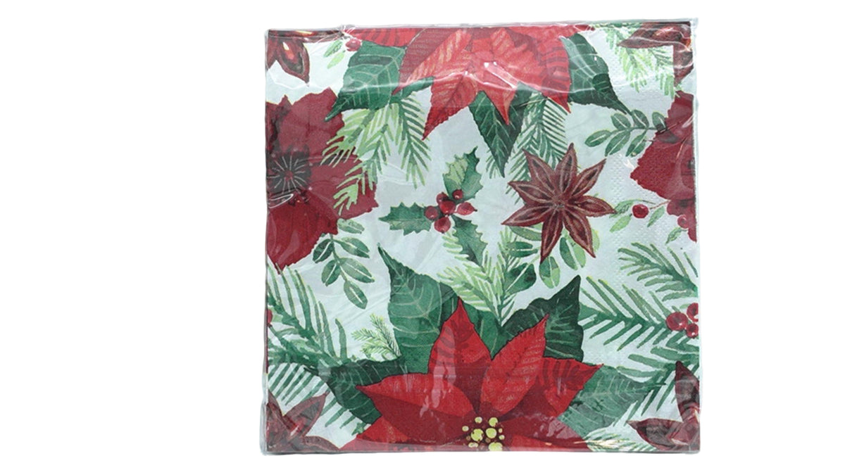 Christmas Serviettes Poinsettias