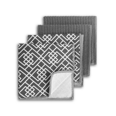Dish Cloth Scrubbers 12" x 12" 4pk. Grey Mainstays - Additional View
