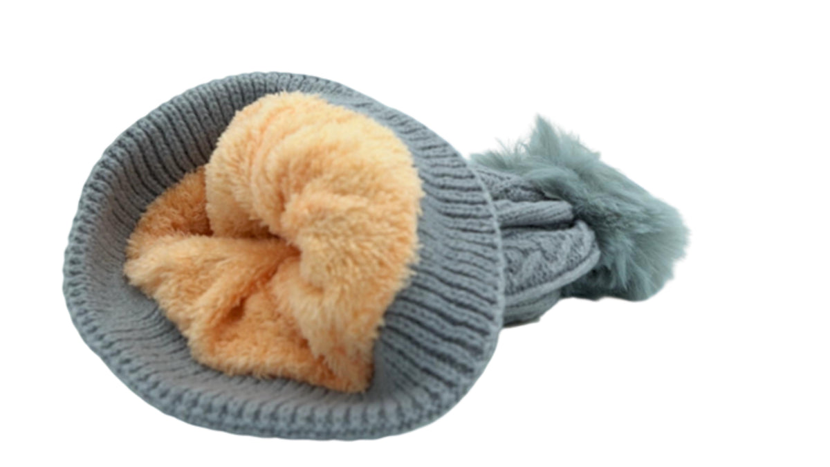 Ladies Winter Hat w/Pom Pom Ass't Colours Ruby - Additional View