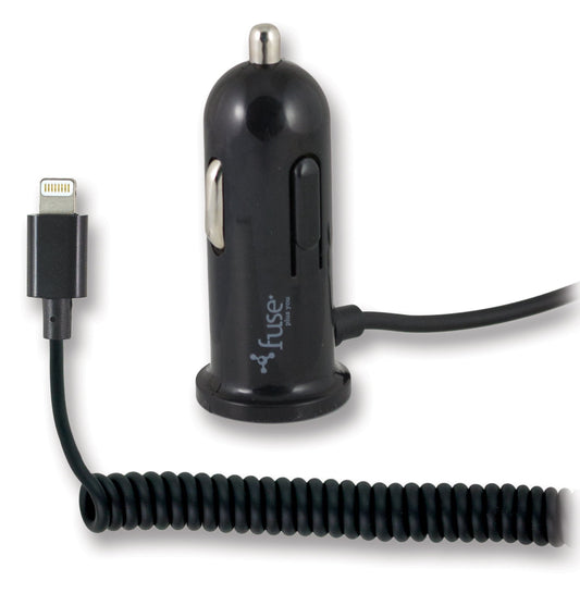 Lightning Car Charger 8' Coil Cable 2A Fuse - Additional View