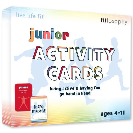 Junior Activity Cards 50 Unique Cards w/Die,hourglass Timer & Mesh Bag Fitlosophy - Additional View
