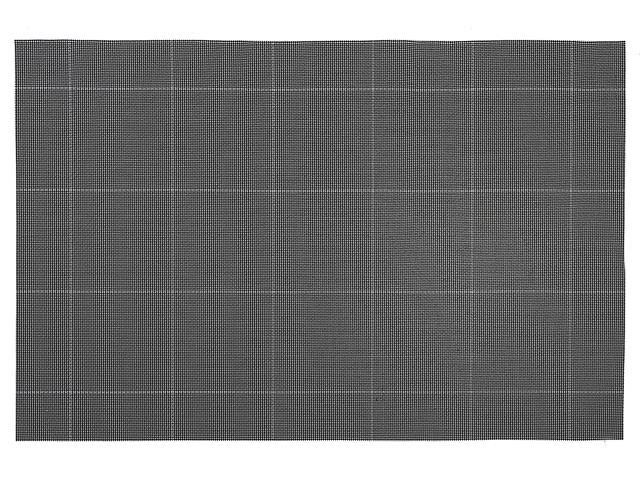 Woven Pvc Placemat Set Of 4 Square Block Black 17.7" X 11.8" X 0.1