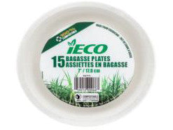 ASSIETTE EN BAGASSE 7" PAQ. 15 iECO