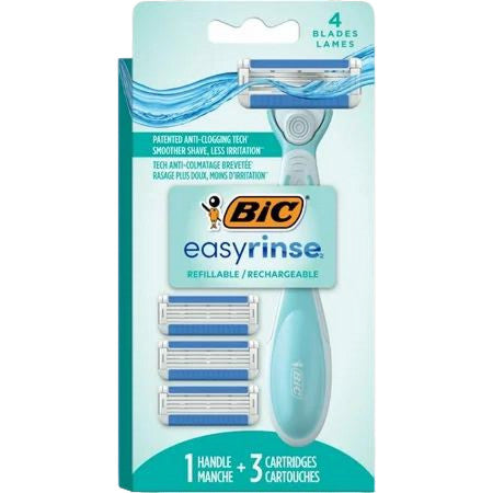Bic Easyrinse Anticlogging Women S Razors Refillable 4-blade 1 Razor Handle