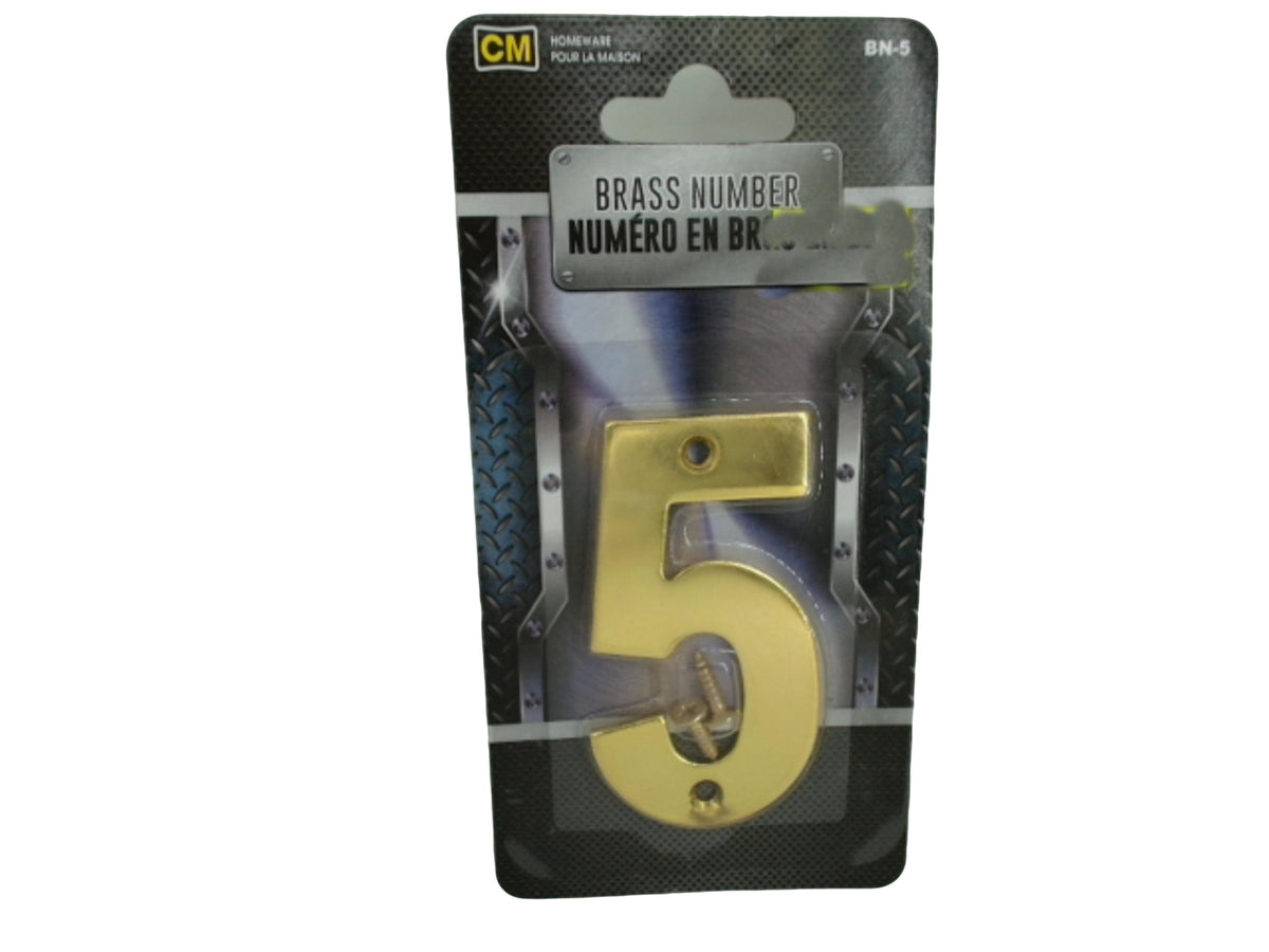 Numéro de Maison en Laiton 5 de 7,6 cm