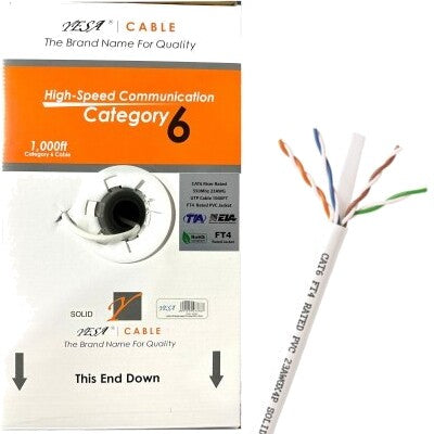 Câble CAT 6 blanc 305 m homologué CMR FT4