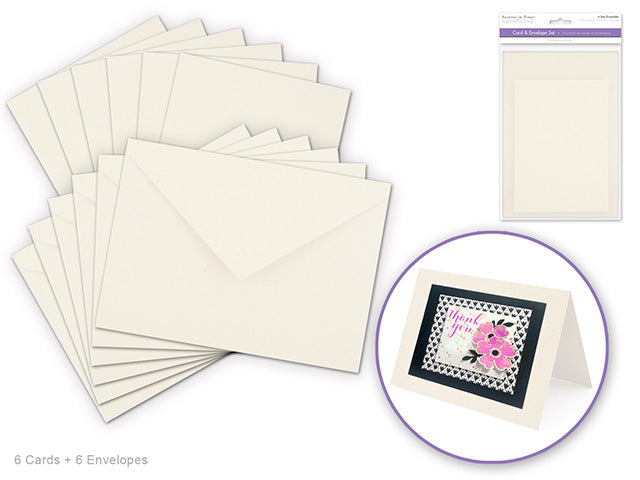 Cardmaking cream: 4.5"x6" Cards + Envelopes 6sets A6