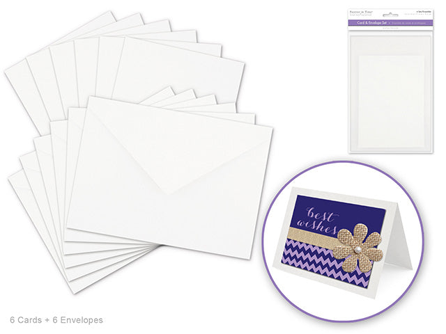 Cardmaking white: 4.5"x6" Cards + Envelopes 6sets A6
