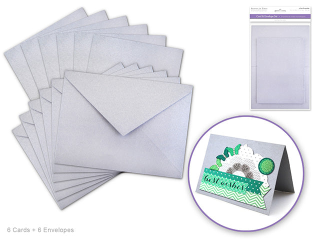 Cardmaking: 4.5"x6" Cards + Envelopes 6sets A6 Silver
