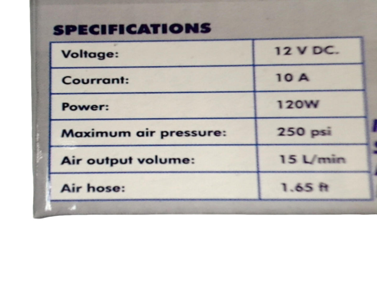 Air compressor 250PSI portable with cig. Power adaptor
