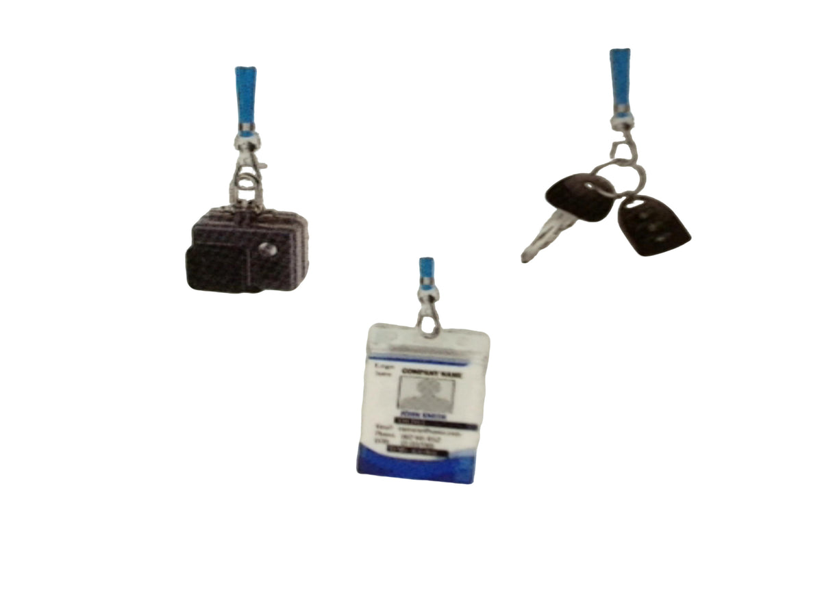 2.4ft Phone Lanyard - Adjustable strap - grey/blue