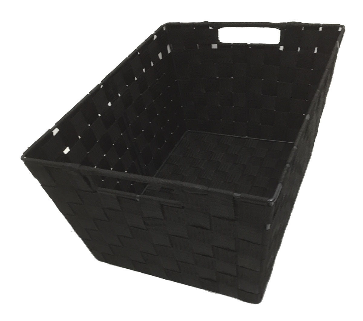 nylon storage basket 12" x 16" rectangular black