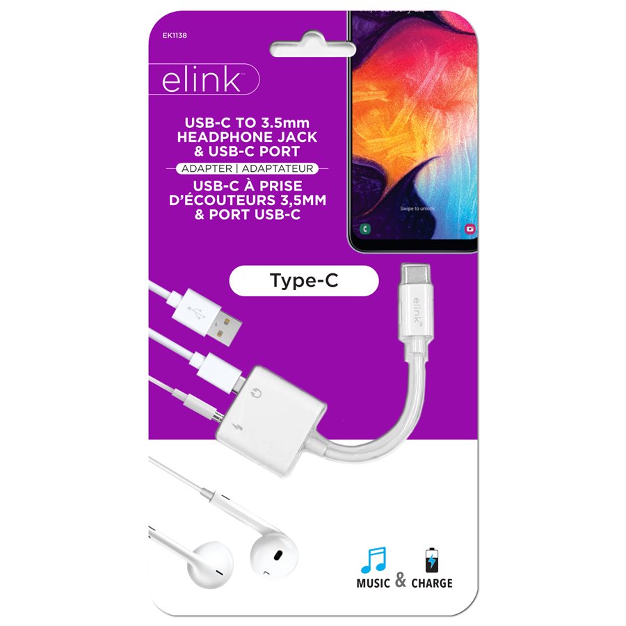 Adaptor - USB C to AUX + Charging