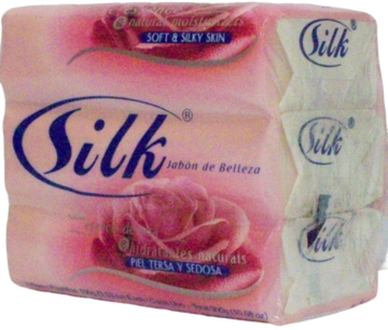 Silk Beauty Bar w/Rose Essence 3 x 100g. Soft & Silky Skin (Pink)