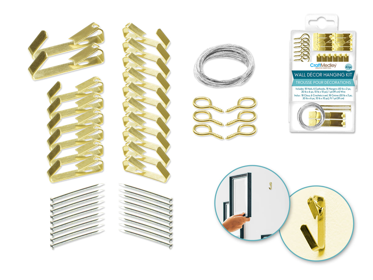 Décor Maison : Kit d'accrochage tableaux/mural 43 pièces en étui avec fermeture