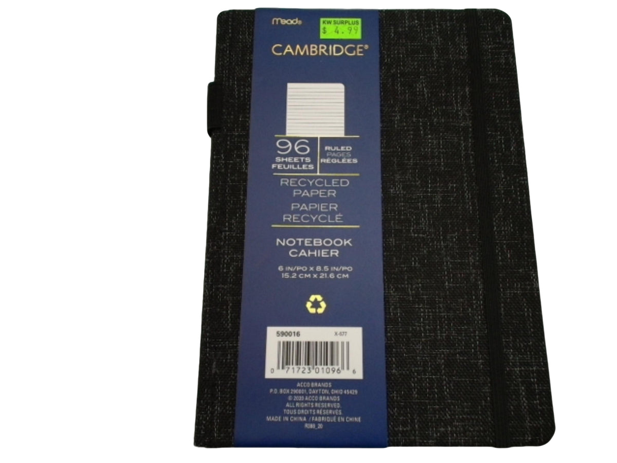 Notebook Mead Cambridge 96 Shts Ruled Pgs 6" X 8.5"