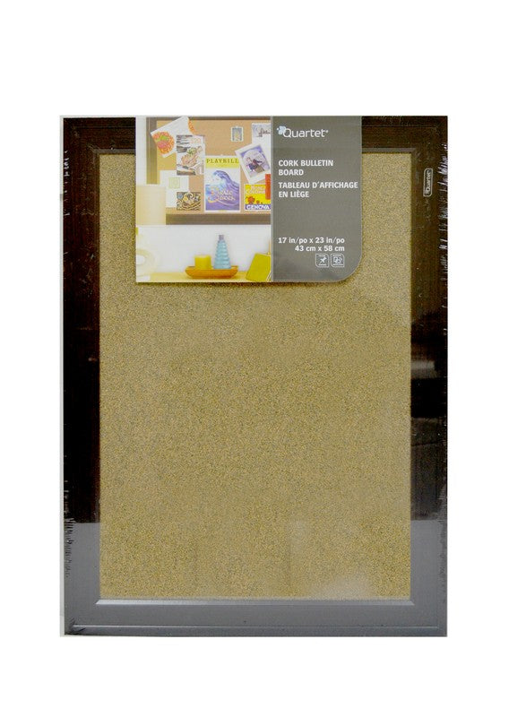 Cork Bulletin Board 17"x 23" Espresso Quartet