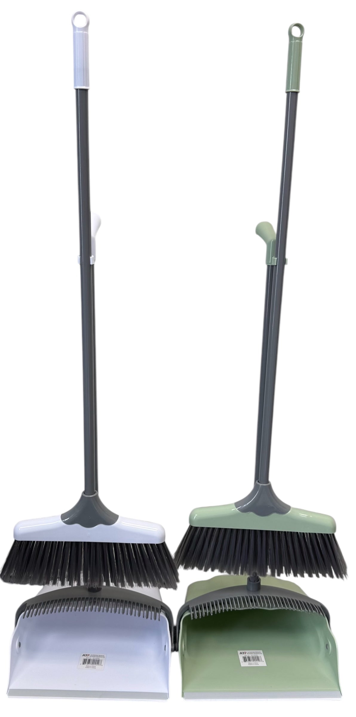 Long Hndl DustpanW/Brm Set Ast
