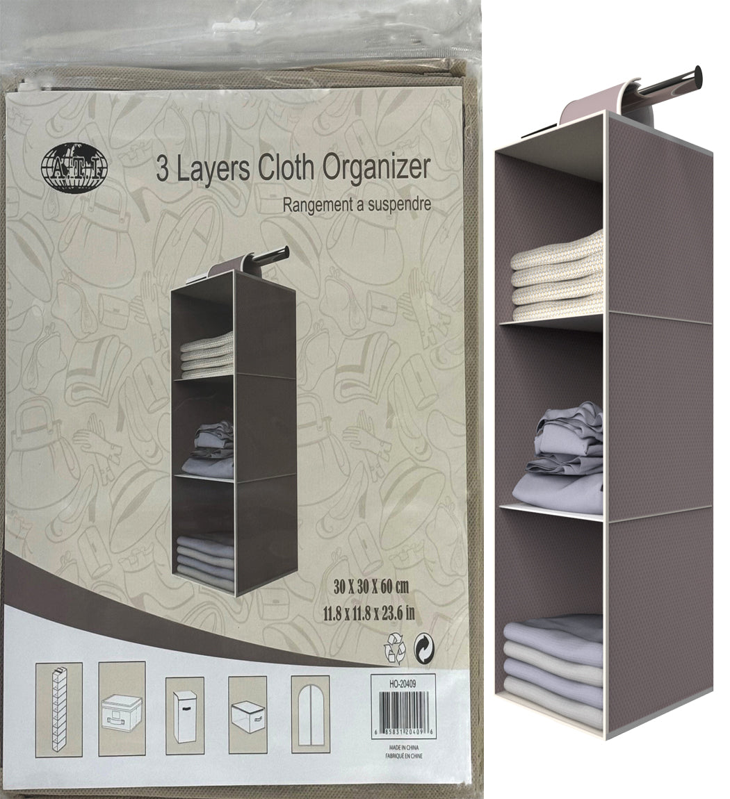Organisateurs en tissu 3 couches 30x30x60cm