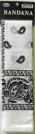 Bandana Printd Wht 21X21 inches
