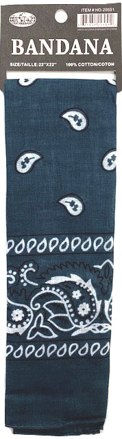Bandana Printd Dk. Gry 21X21 inches