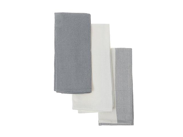 Lot de 3 torchons de cuisine gaufrés imprimés au bloc Drizzle 45,7 x 71,1 cm