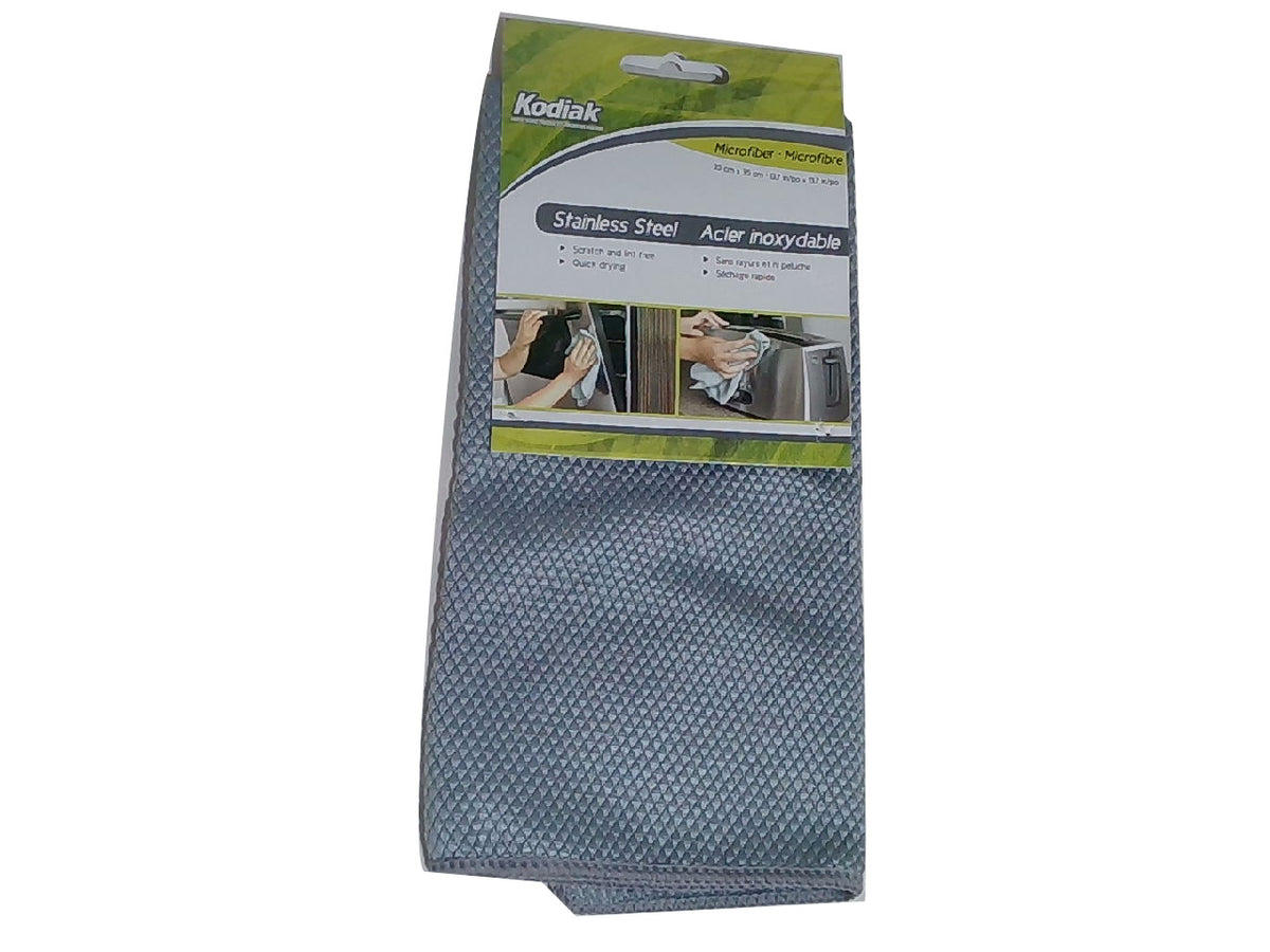 MICROFIBRE STAINLESS STEEL CLEANING CLOTH 24/CS KODIAK