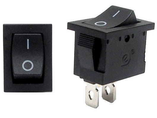 ON-OFF rocker switch S.P.S.T. - 10A 125VAC / 5A 250 VAC. - 2 pins S.P.S.T.