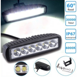 Antibrouillard 18 watts 6 LED de 3 watts chacune faisceau 60 degrés 12-24 volts CC