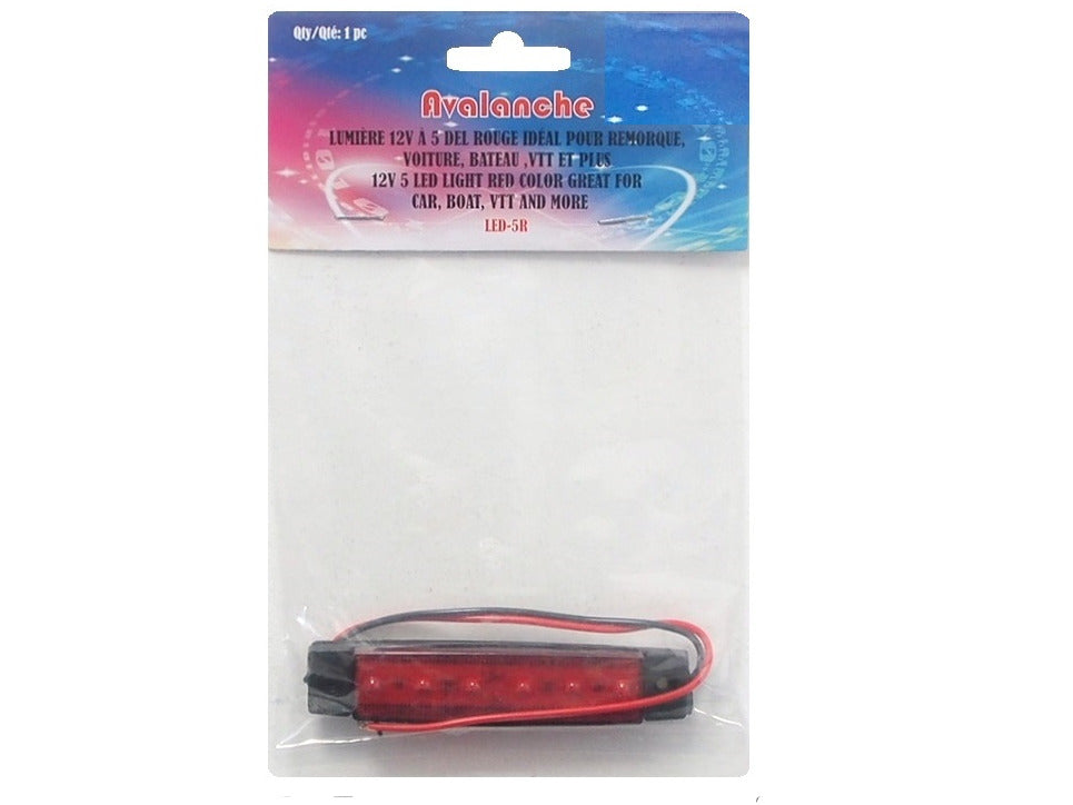 bande de 6 LED rouges 12 volts pour voiture, bateau, remorque, etc.