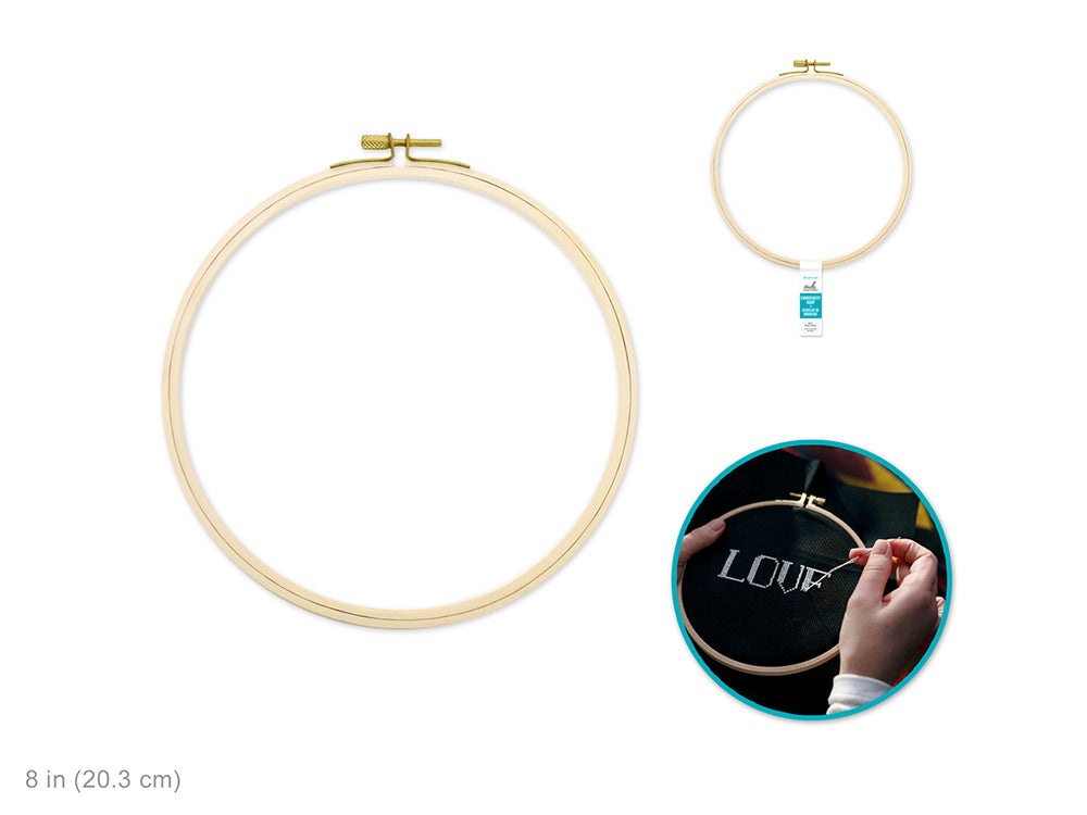 Embroidery Hoop 8" w/Brass Clamp