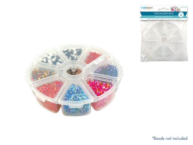 Craft/Bead Storage 8 slot 4" Organizer Box