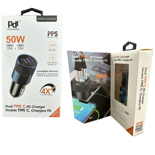 Car Charger Dual USB C 50W PDI - Additional View