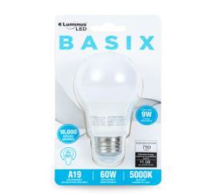 LED Bulb A19 9W 5000K Luminus Basix