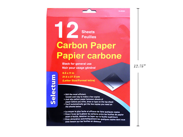 CARBON PAPER 11X8.5" 12 SHTS/PKG, BLACK COLOUR