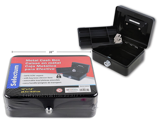 Medium Metal Cash Boxes, Appr. 10 x 7.85x3.5" with key