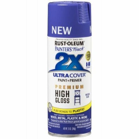 Rust-oleum Spray Paint High Gloss Macaw Blue 340g. Paint & Primer - Additional View