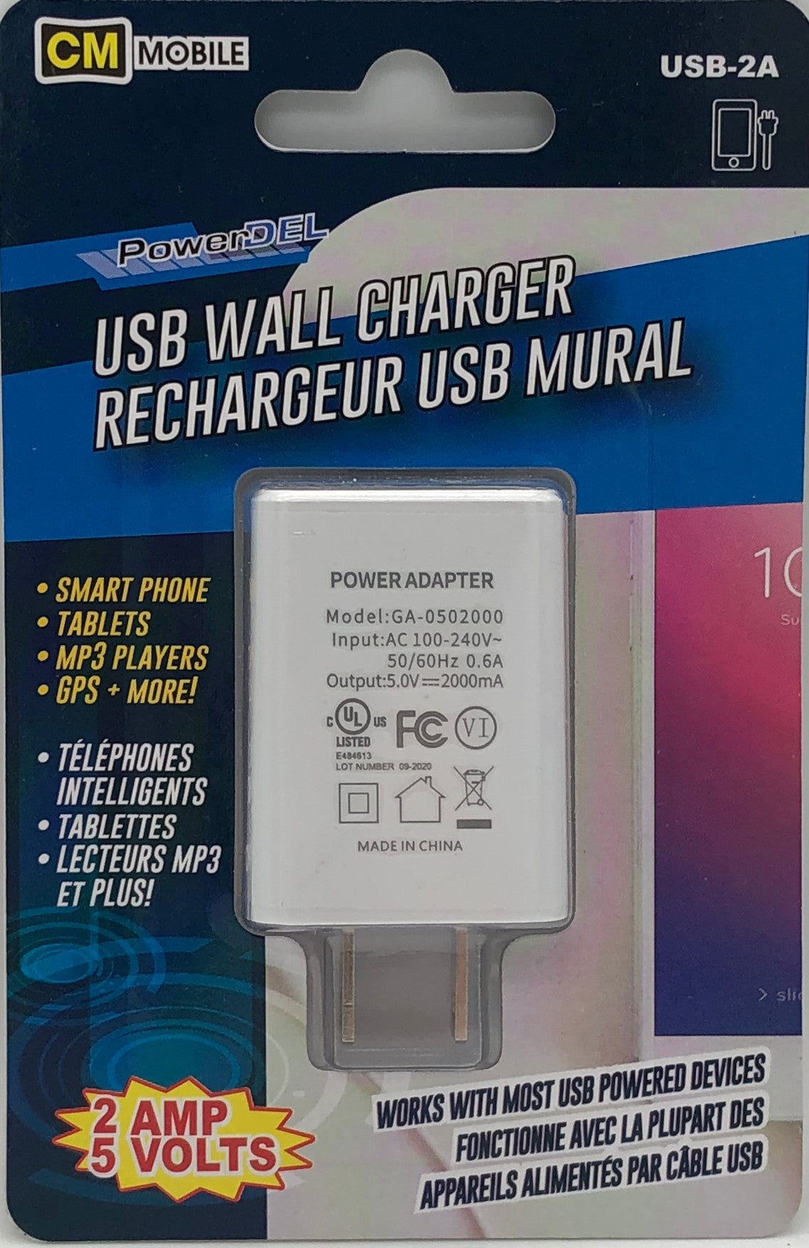 Wall Charger USB A 2A CM Mobile