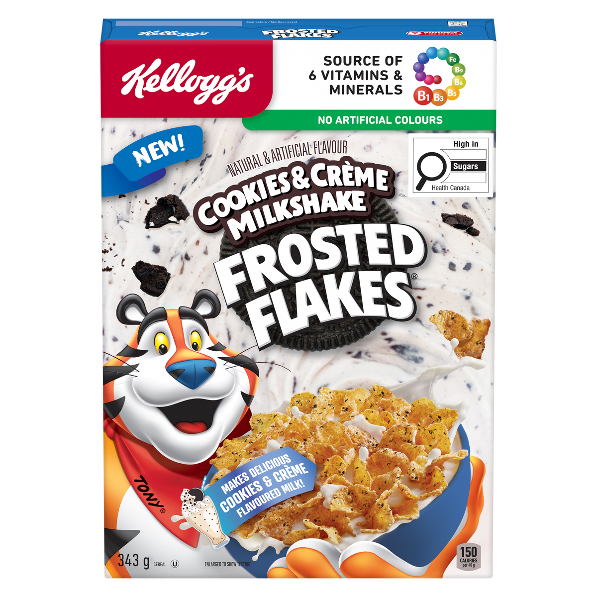 Cookies & Crème Milkshake Frosted Flakes Cereal 343g.