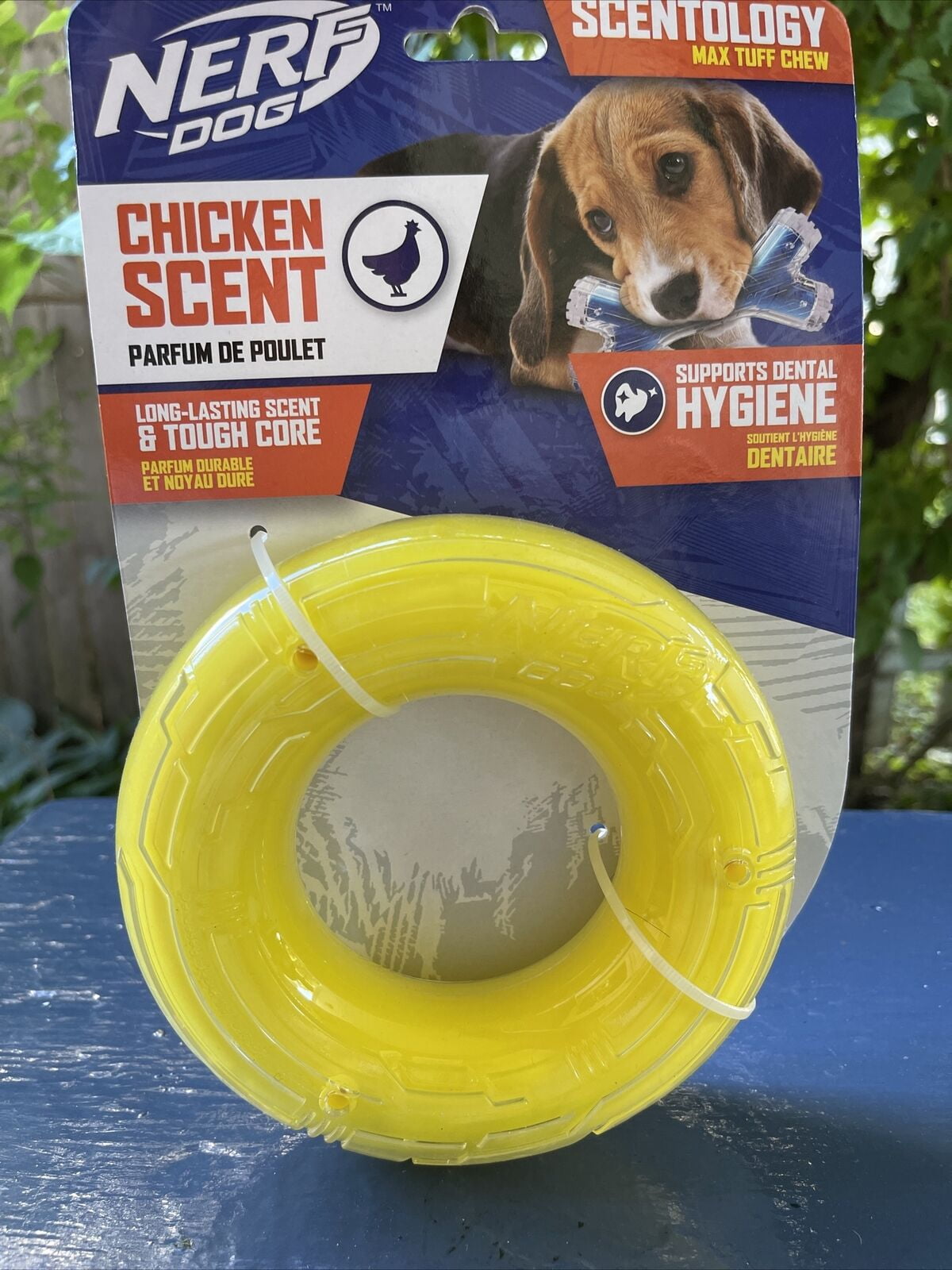 Dog Toy Chicken Scented Scentology Max Tuff Chew Ring Nerf Dog - Additional View
