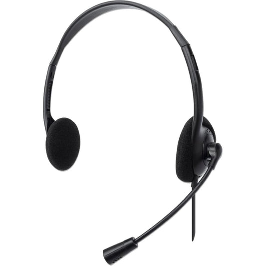 Stereo USB Headset w/Adjustable Headband & Flexible Boom Mic Manhattan - Additional View