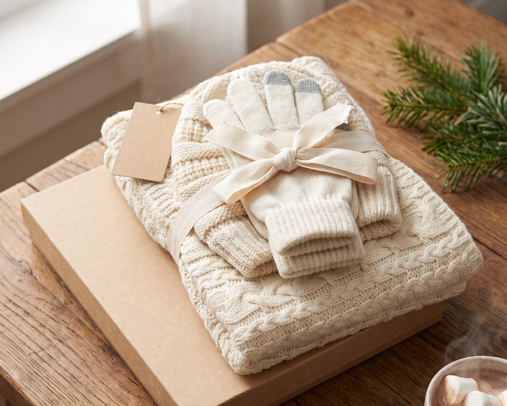 Scarf & Mitten Set 3pc. Black, Beige Or Green 3pc. Secret - Sold as individual set