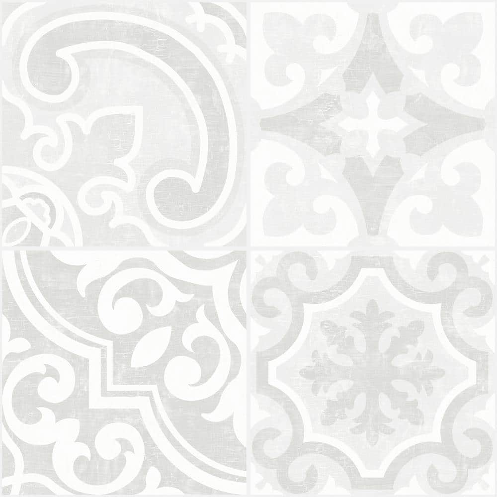 Peel & Stick Embossed Blacksplash Tiles Holly Cream 10" x 10" 4pk. - Additional View