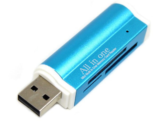 All In One Card Reader USB 2.0 480mbps Blue Global Tone