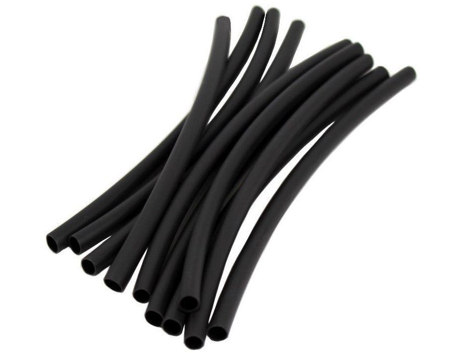 Heat Shrink Tubing 6" x 3/16" 10pk. with glue Black Global Tone