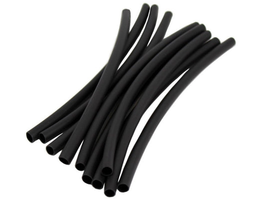 Heat Shrink Tubing 6" x 3/16" 10pk. with glue Black Global Tone