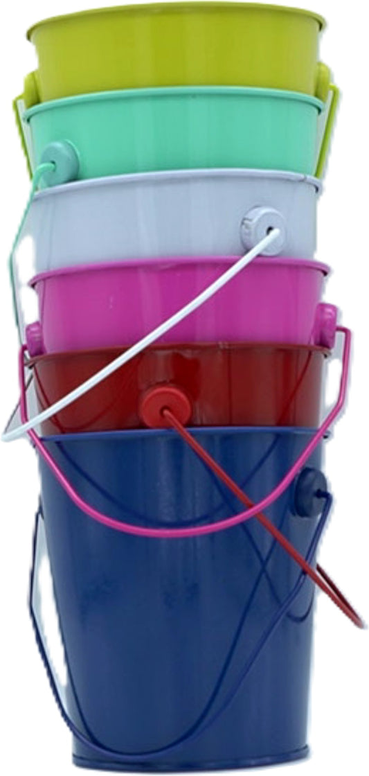 Mini Tin Bucket 3.75" x 4" Assorted Colours Cardinal Hill
