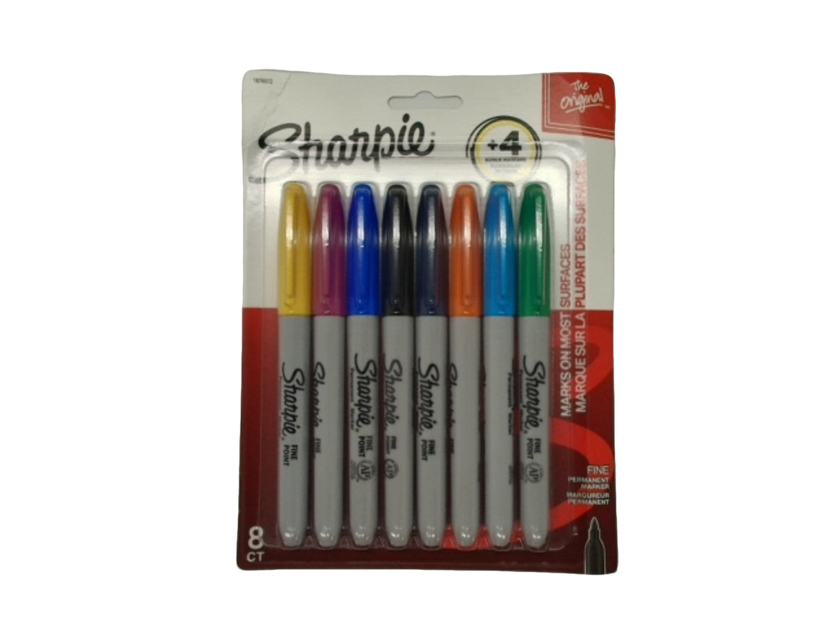 Sharpie Permanent Markers 8pk. Ass't Colours Fine (ENDCAP)